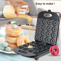 Machine à donuts électrique 1200W à 16 trous, poêle à frire, machine à biscuits, ustensiles de cuisson antiadhésifs multifonctionnels pour la cuisson, machine à gaufres et à crêpes