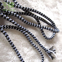 CR006 Hersteller Bestseller 5mm Zugkordel Weiß Schwarz Zickzack-Muster Polyester Rundkordel