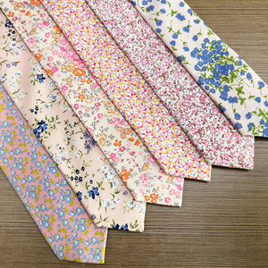 Corbatas de Algodón <span class=keywords><strong>Rosa</strong></span> Pastel para Hombre con Diseño Floral, Estampadas para Bodas, con Bolsillo, Juego de Corbatas OEM - Product Image 4