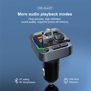 Cigarette Lighter Karaoke <b>Microphone</b> Wireless <b>Bluetooth</b> Audio FM Transmitter Dual Port PD Fast Car Charger U Disk - Product Image 5