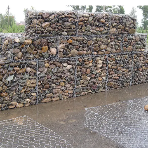 Basso prezzo gabbione cesto di pietra/reticolo di tenuta reticolo muro gabbione gabbia di pietra