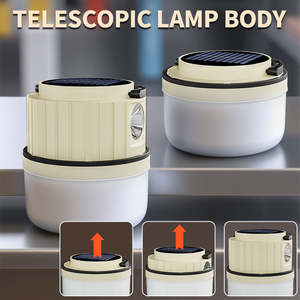 A energia solare campeggio <span class=keywords><strong>lanterna</strong></span> 7 modalità giallo LED cinturino luce solare assorbire energia 2000mAh all'aperto escursionismo Barbecue lampada tenda - Product Image 3