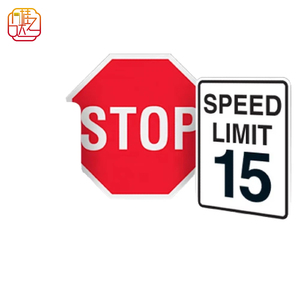 Kit di Segnaletica Stradale Resistente e Impermeabile con Segnali di Stop e Limite di Velocità 15 km/h, Alta Visibilità per Uso in Quartieri e Incroci - Product Image 1