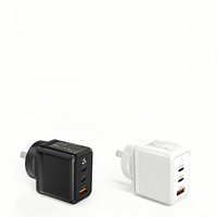 Chargeur rapide GaN 45W avec prise AU certifiée SAA, 2 ports USB-C et 3 ports USB-A, chargeur mural pour ordinateur portable et téléphone portable