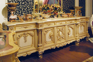 Pháp Cổ Điển Thanh Lịch Tủ Tủ Cổ 4-Cửa Bằng Gỗ Tuyệt Đẹp Khắc Tủ Tự Chọn/Phòng Ăn Lưu Trữ Tủ - Product Image 5