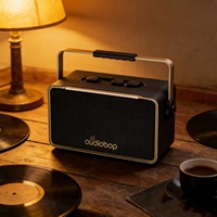 Altavoz Portátil de Cuero Retro de Lujo con Sistema PA, Salida de Audio de 3 Vías, BT 5.3, Conexión TWS, para Fiestas en Casa, Karaoke, Cumpleaños