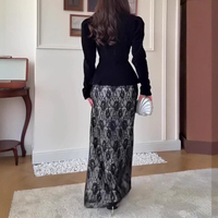 Robe de soirée sur mesure pour femme, légère et respirante, style vintage, manches longues, col en A, boutonnée, tailles XS-3XL