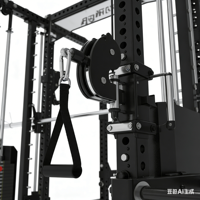 POWER TIGER Rack de Squat Personnalisé avec Machine Smith et Câbles Tout-en-un, Appareil d'Entraînement Multifonctionnel