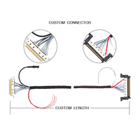 Assemblage de câble coaxial LVDS micro personnalisé 40 broches pour moniteur LCD 15.6 pouces avec connecteur d'affichage à pas de 0.5mm