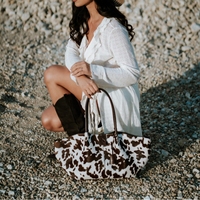 Sac fourre-tout en cuir de fourrure de cheval pour femme, sac à bandoulière en cuir véritable