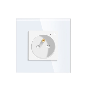 Chống Scratch Glass Khung nhà thông minh điện tường ổ cắm tiêu chuẩn Pháp phong cách Châu Âu cắm <span class=keywords><strong>Wifi</strong></span> tuya Ổ cắm ổ cắm thông minh 16A - Product Image 2