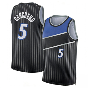 สำหรับผู้ชาย # เสื้อบาสเก็ตบอล 5 Paolo Banchero แบบปักลาย รุ่น City Edition สำหรับผู้ใหญ่ ระบายอากาศได้ดี ไซส์พลัส - Product Image 1