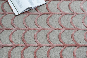 Tapis géométrique à festons sur mesure OEM avec un style luxueux en laine, toucher doux, antidérapant, à vendre - Product Image 5