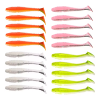 TK 61 pièces ensemble d'appâts de pêche queue de pagaie extensible leurres de pêche souples ensemble de vers coulant tête de gabarit barbelé crochet kit de matériel boîte