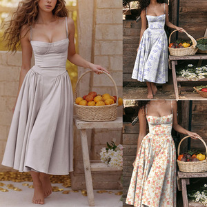 Nueva Colección Primavera 2026, Vestido de Estilo Francés Elegante y Retro para <span class=keywords><strong>Mujer</strong></span>, Comercio Exterior Europeo Americano - Product Image 2