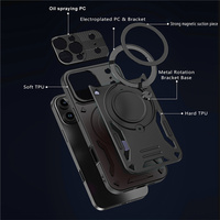 Étui de protection pour téléphone avec support de caméra 360° 2 en 1 pour Oppo Reno15 F/Reno15 Pro/Reno15/A6x/A6 Pro