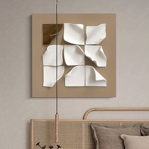 Modern Luxury 3D Acrylic Wall Art Creamy Abstract <b>Square</b> <b>Framed</b> Decor For Living Room Entryway Bedroom - Product Image 4