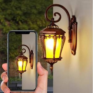 Lampe de cour rétro de style européen à LED en aluminium, lanterne murale extérieure pour villa, couloirs - Product Image 4