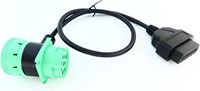 Linkyou Green Cable adaptador hembra de 9 pines OBD 2 extensión J1939 16pin Conductor de cobre automotriz 0,5 M arnés de cableado
