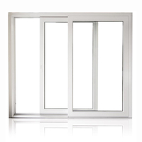 Fenêtre coulissante UPVC à 3 rails, grande vitre, cadre noir, double vitrage, fenêtre coulissante en PVC