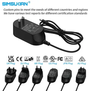 محول الطاقة 24v 1a من Simsukian SK03T, محول الطاقة 110v الإدخال ul محول الطاقة محول 12v2a