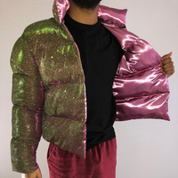 Fabricant OEM, manteaux en duvet brillant pour hommes de haute qualité, sur mesure, avec fermeture éclair, veste matelassée en duvet de canard pour hommes