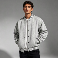 Blouson de baseball vintage américain en polaire pour homme, coupe ample et décontractée, col montant, collection automne/hiver, pour le marché international
