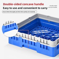 Support de rangement moderne en plastique PP pré-assemblé 36D3 pour lave-vaisselle, panier à tasses, couteaux, fourchettes, bols, gobelets, verres à vin, sans perçage