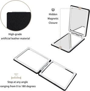 Custom Logo Stainless Steel Double-sided Pocket <b>Compact</b> Folding Mini Travel Portable Small Foldable Makeup <b>Mirror</b> for Cosmetic - Product Image 3