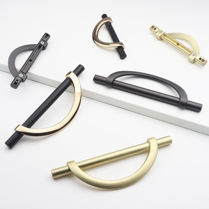 Zinc Alloy Semi-circular Drawer Pulls Unique Design for Furniture Handles Bedroom Closet <strong>Door</strong> Handles - Product Image 1