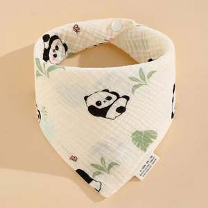 Bavoirs pour bébés à motif uni à 4 couches, 100% coton, bavoirs pour nouveau-nés, prix bas, fournisseur d'or, bavoirs pour bébés, bandana - Product Image 5