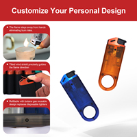 Briquet personnalisé OEM à double flamme inversée coupe-vent, briquet fin en plastique pour bougies, clé USB avec nouveau stock
