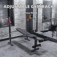 Équipement de fitness à domicile réglable, durable et pliable, table de musculation en métal, accessoires de gym sécurisés, y compris banc et support de plaques, pour le sport