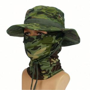 Wholesale Balaclava Man Climbing Camping Cap Outdoor Camouflage Fisherman <b>Hats</b> <b>With</b> <b>String</b> <b>Bucket</b> Fishing <b>Hat</b> <b>With</b> Mask - Product Image 5