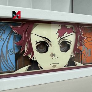 Demon Slayer 3D LED Night Light Control remoto Neon Paper Cut Shadow Art Atmosphere-Filling Anime Dormitorio Habitación Decoración japonesa - Product Image 6