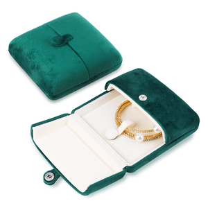 Manufacturer Wholesale Velvet Double Opening Jewelry <b>Box</b>, <b>Ring</b> Pendant Necklace, Pearl Jewelry Velvet Packaging <b>Box</b> - Product Image 4
