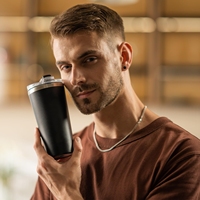 Gobelet à café en acier inoxydable avec couvercle Tasse à café en acier inoxydable pour tasses à café de voyage isolées pour Latte Style simple