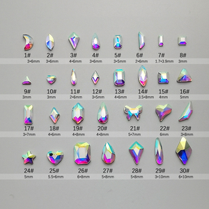 Vente en gros usine de pierres de cristal en verre de haute qualité pour la décoration d'ongles à dos plat, pour le nail art et les gemmes DIY - Product Image 4