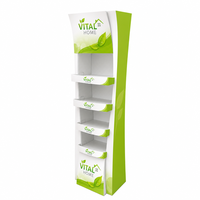 Présentoir publicitaire personnalisable et durable pour les promotions en magasin, soins de la peau, shampoing, gel douche, présentoir de sol en carton