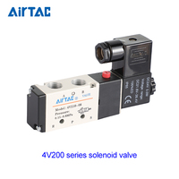 AIRTAC nouvelle électrovanne de contrôle d'air pneumatique à 5 voies 4V210-08 DC 24V/12V filtre électrique essentiel deux pièces pneumatiques