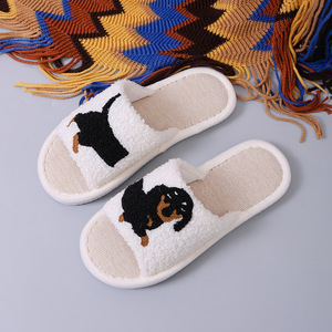 Chaussons d'intérieur en peluche et lin pour hommes et femmes, collection printemps-automne, vente chaude, directement de l'usine - Product Image 4