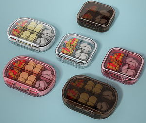 Trẻ Em Bằng Chứng Đen Xách Tay Vuông Nhỏ Nhỏ Du Lịch Nhựa Y Tế Y Học Hộp Thuốc Viên Thuốc Lưu Trữ Tổ Chức Trường Hợp Hộp Với Logo - Product Image 5