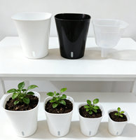 VENTE FLASH Pots de fleurs en plastique transparent pour balcon et jardin de 15 cm, pots à plantes auto-arrosants avec pot intérieur transparent