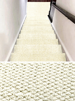Tapis d'escalier auto-adhésif sans colle, antidérapant, lavable à la main, en lin, pour villa, pour sols intérieurs et marches de maison