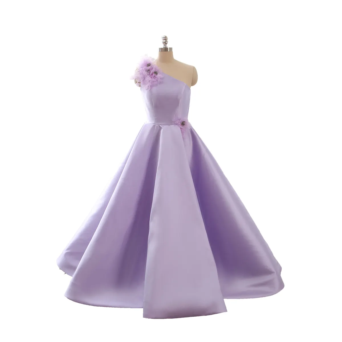 Popular Purple Mikado/satin floor/short length Birthday Party Gown Supplier of bridesmaids dress kid weeding
