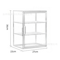 Armoire de rangement empilable en plastique, boîte transparente anti-poussière pour articles de bureau et décoration intérieure