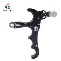 Piaoyu Déclencheur de tir à l'arc à 4 doigts en métal réglable pour arc composé, rotation à 360 degrés, pour droitier/gaucher, accessoires de tir à l'arc