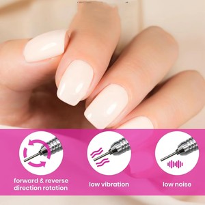 New Arrival Professional Pro-Speed Portable Rechargeable <b>Nail</b> Drill - White & Pink - Product Image 2