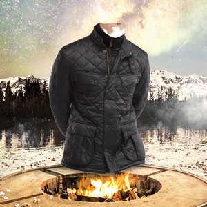 Chaqueta acolchada informal de invierno para hombre de fabricante OEM cremallera frontal a prueba de viento con cuello levantado procesamiento terminado - Product Image 3