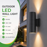 Applique murale LED extérieure bidirectionnelle 20W/25W 5CCT en option avec capteur photocellule certifiée ETL DLC pour éclairage mural extérieur